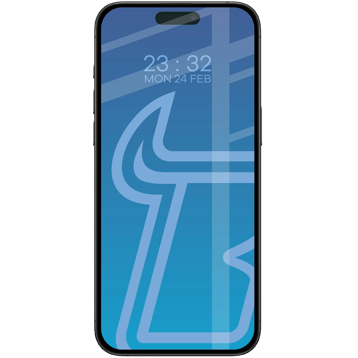 Wizualizacja na telefonie z nałożonym szkłem hartowanym Bizon Glass Edge